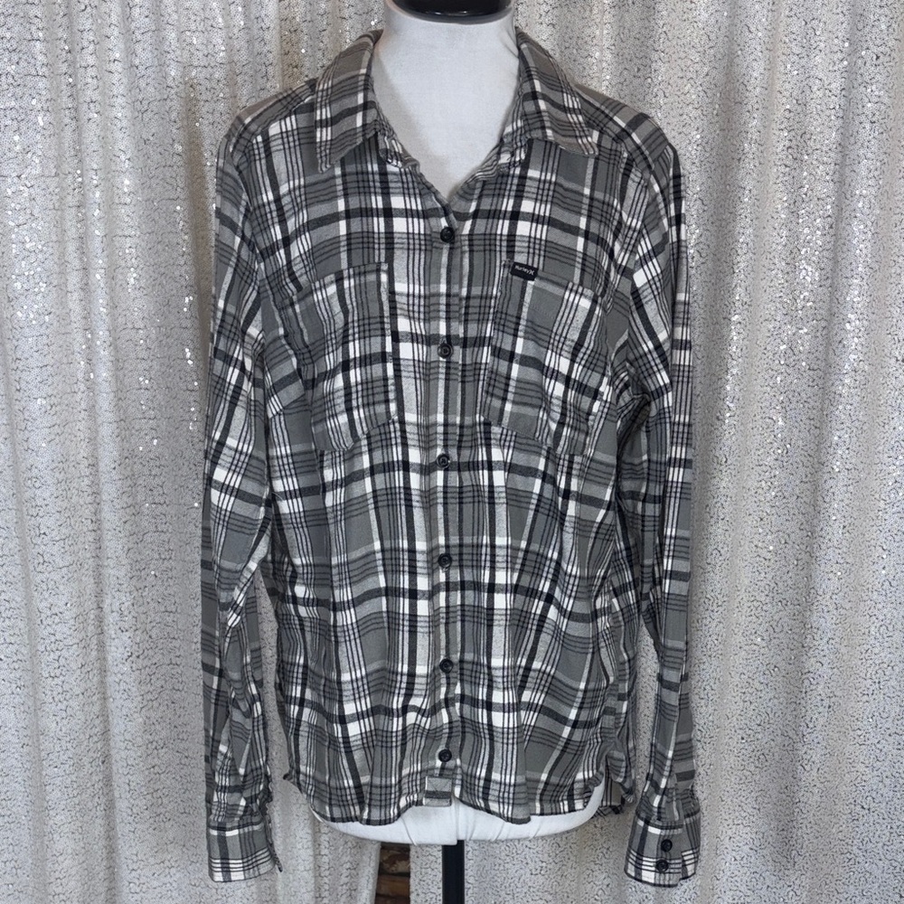 Hurley Plaid Flannel Button Up Shirt